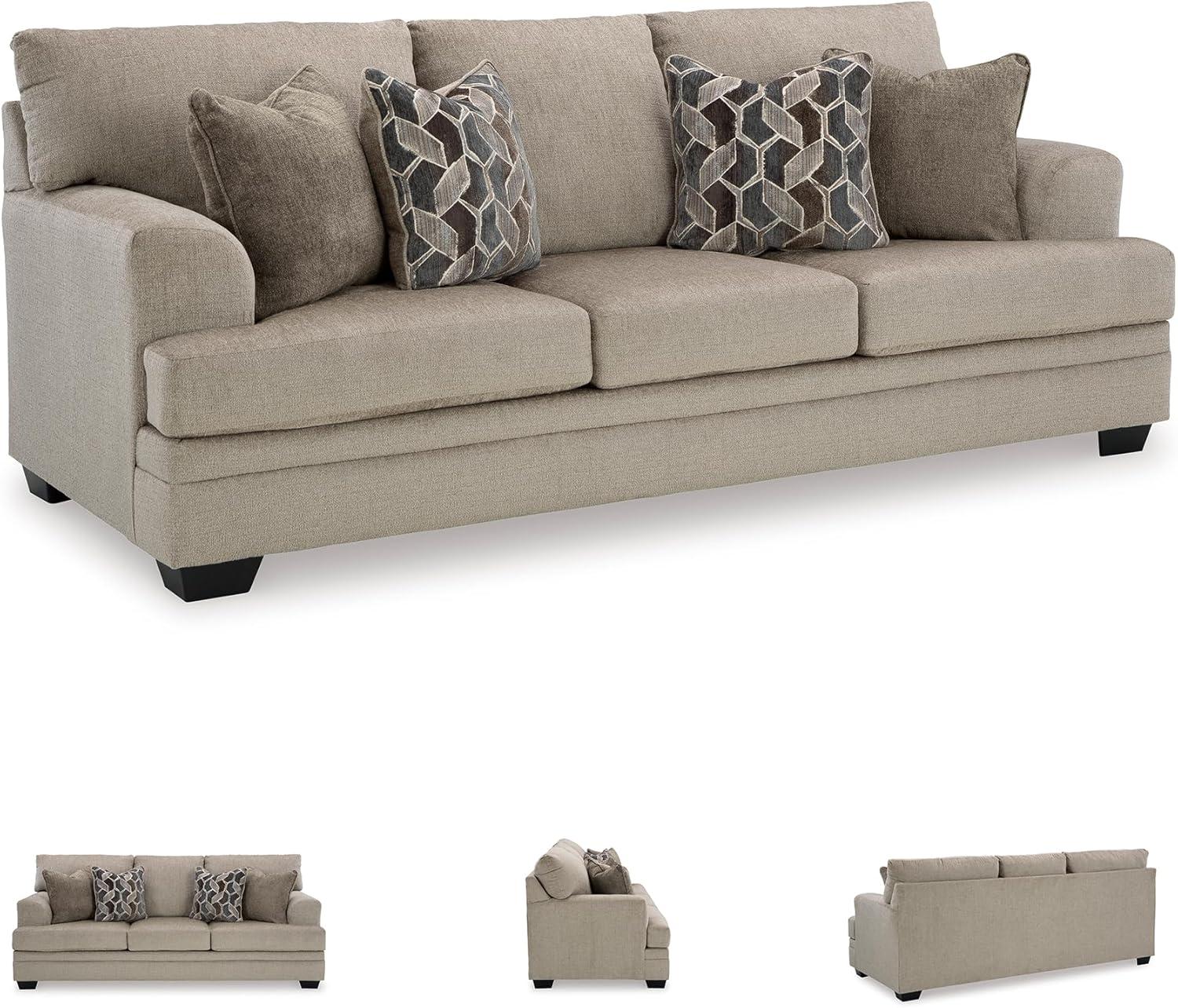 imageSignature Design by Ashley Stonemeade Casual Sofa with 4 Toss Pillows Light BrownLight Brown