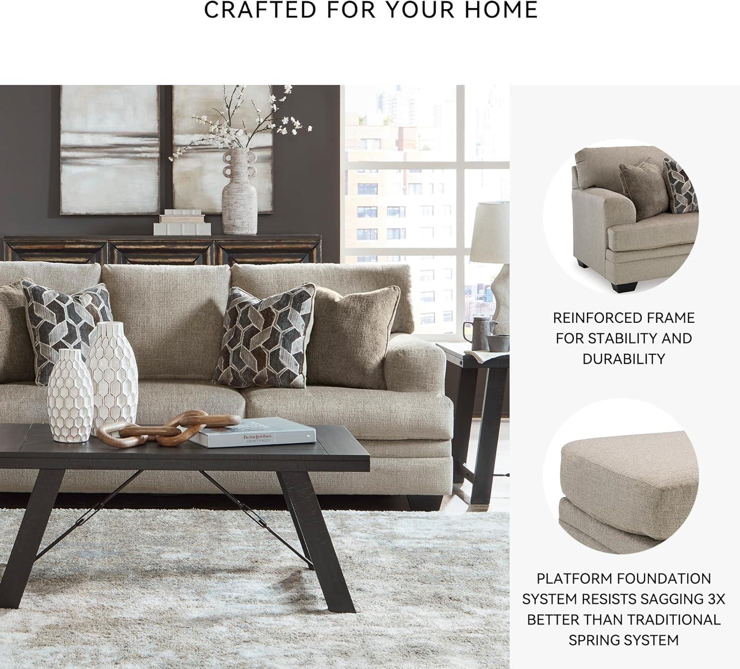 imageSignature Design by Ashley Stonemeade Casual Sofa with 4 Toss Pillows Light BrownLight Brown