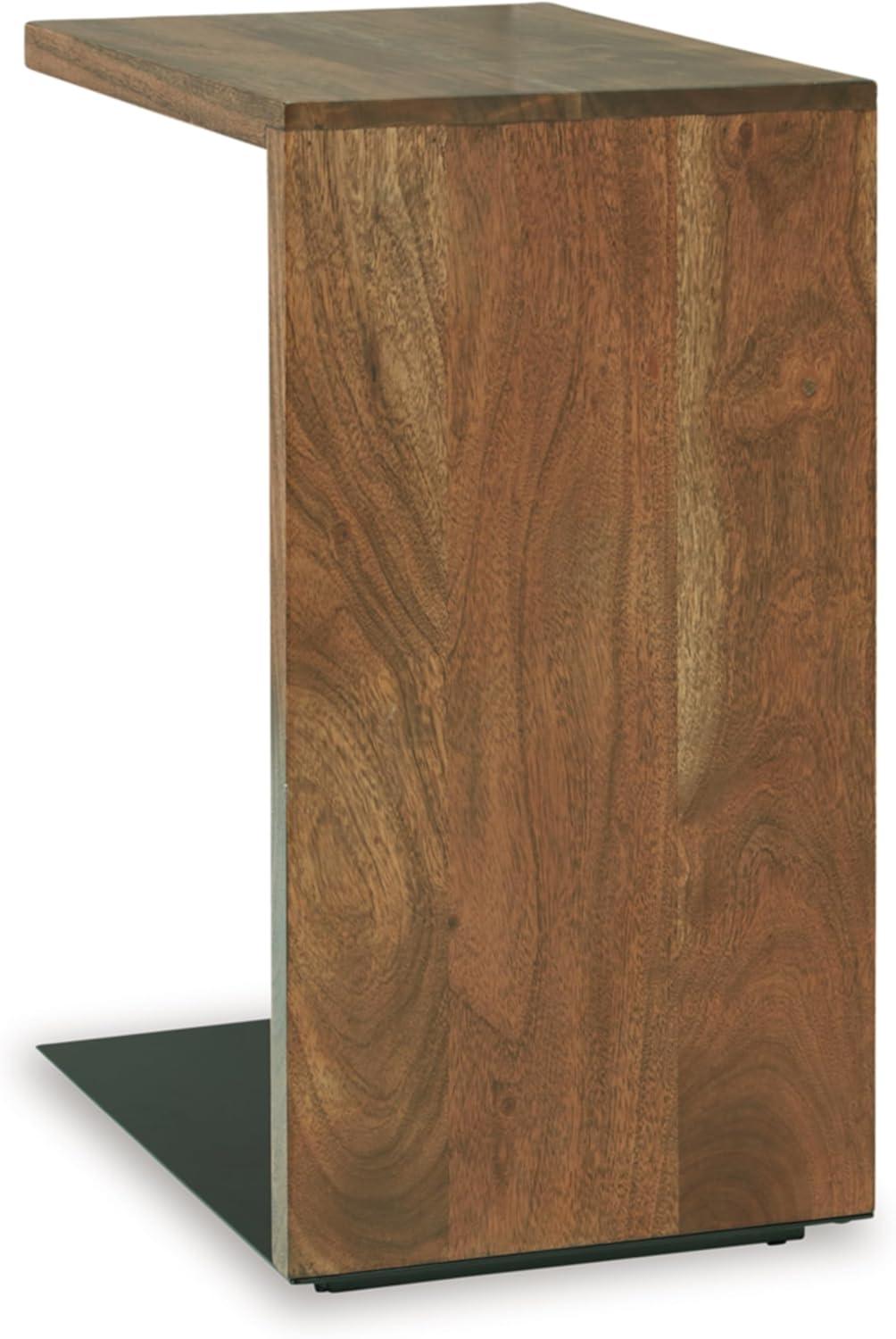 imageSignature Design by Ashley Wimshaw Contemporary Accent Table with Metal Base and CTable Design Black ampamp Light Brown