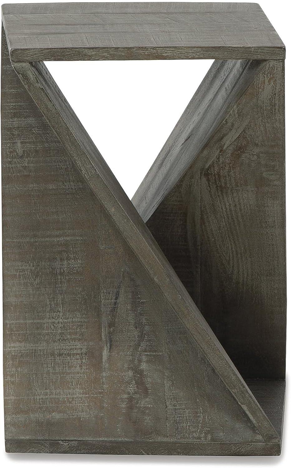 imageSignature Design by Ashley Zalemont Contemporary Architectural Designed Accent Table Distressed BrownGrayish Brown