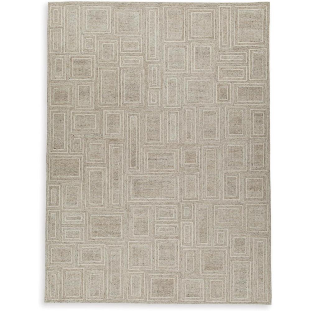 imageSignature Design by Ashley Brickburgh Casual Indoor Geometric Handmade 8 x 10 Large Rug Beige ampamp Light Brown102 x 1311 Rectangular