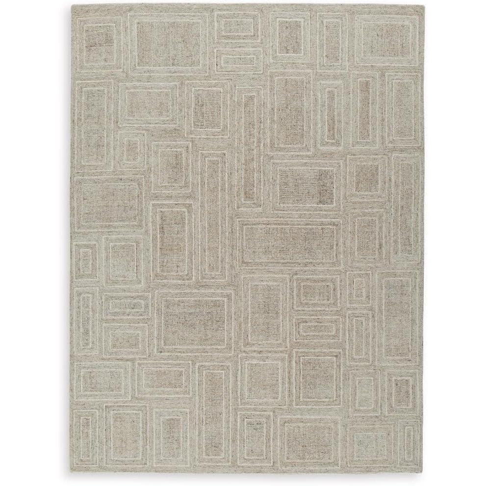 imageSignature Design by Ashley Brickburgh Casual Indoor Geometric Handmade 8 x 10 Large Rug Beige ampamp Light Brown711 x 911 Rectangular