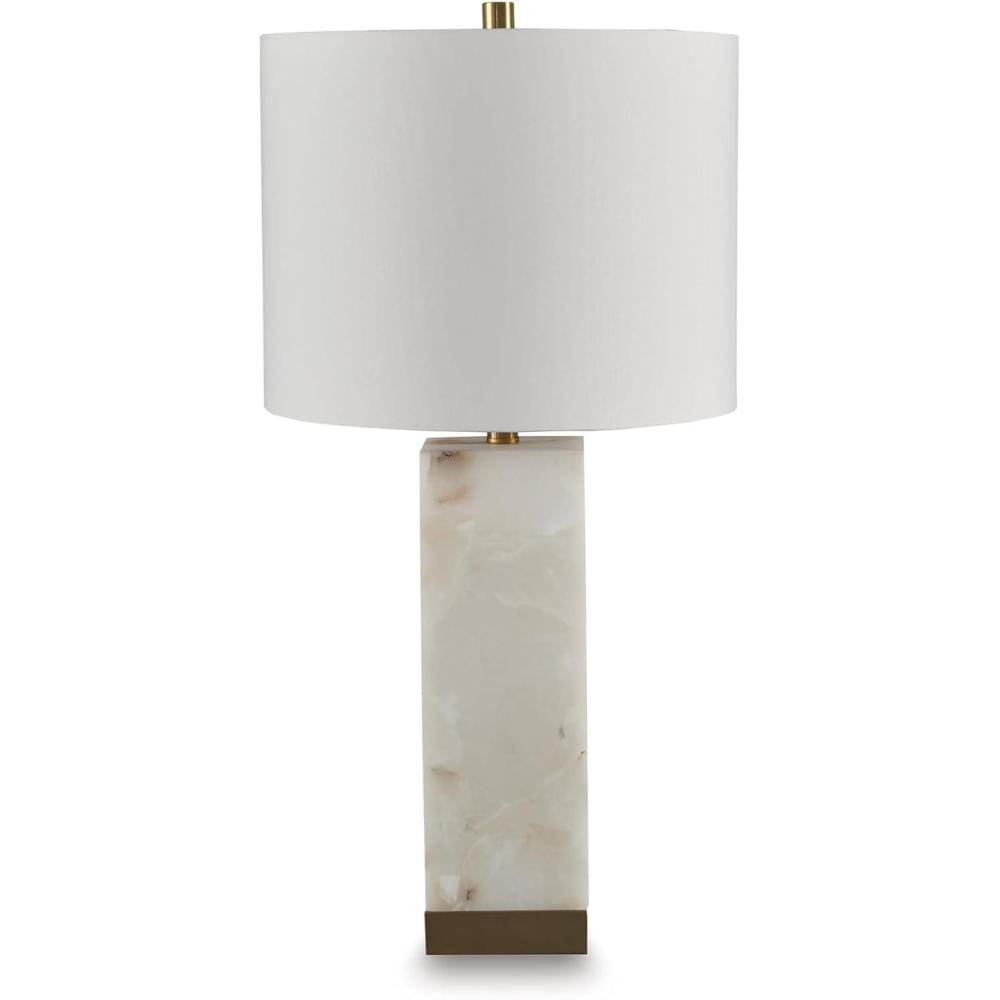 imageSignature Design by Ashley Carlenbury Retro Metal Table Lamp with 3Way Switch Dark BrownWhiteGold Finish