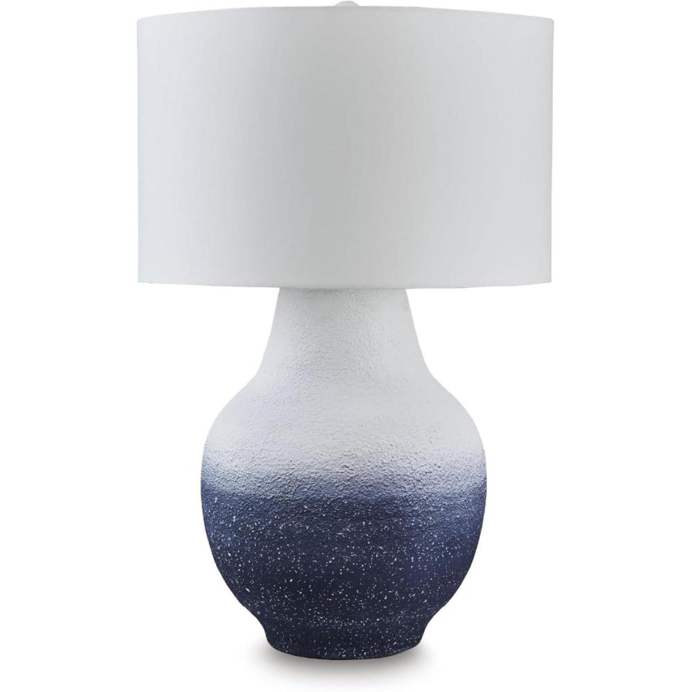 imageSignature Design by Ashley Carlenbury Retro Metal Table Lamp with 3Way Switch Dark BrownWhiteNavy