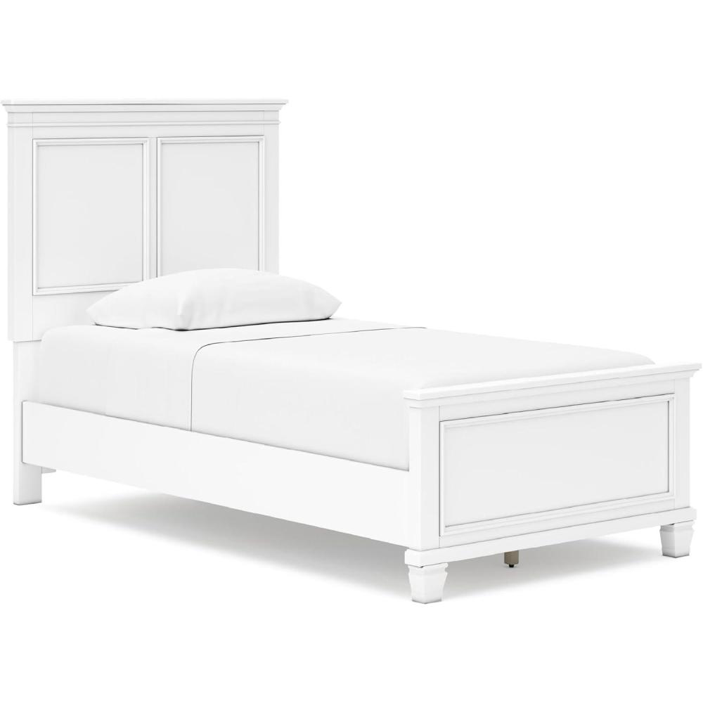 imageSignature Design by Ashley Danabrin Traditional Queen Panel Bed with Tapered Feet Foundation or Box Spring Needed Dark BrownWhite