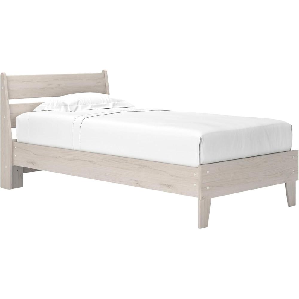 imageSignature Design by Ashley Deanlow MidCentury Modern Full Bookcase Storage Floor Bed No Foundation or Box Spring Needed Wood 26quot High Light BrownNatural