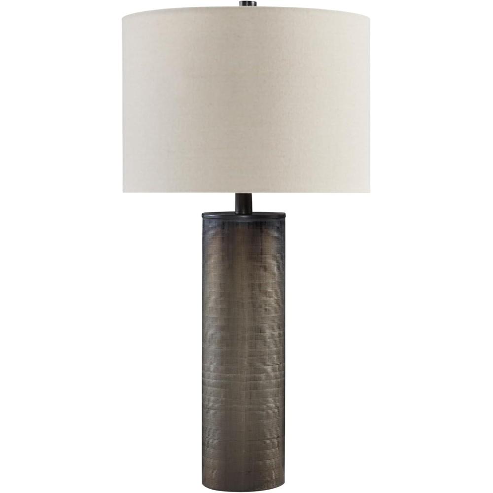 imageSignature Design by Ashley Dingerly Contemporary 2825 Inch Glass Table Lamp Brown ampamp Beige