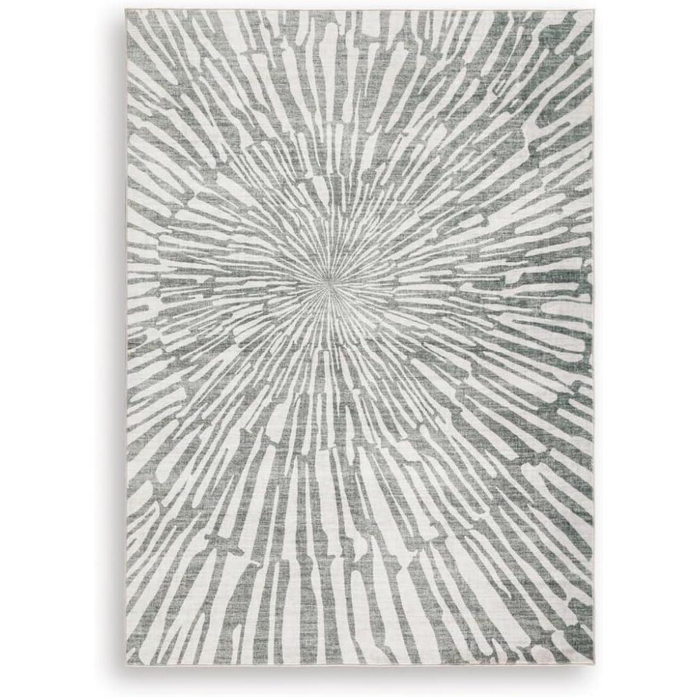 imageSignature Design by Ashley Farrendale MidCentury Modern Indoor Geometric Washable 8 x 10 Area Rug Blue ampamp RedGrayWhite