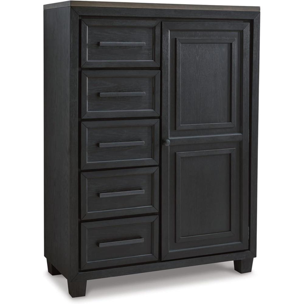 imageSignature Design by Ashley Foyland Contemporary Door Chest with FeltLined Top Drawer Black