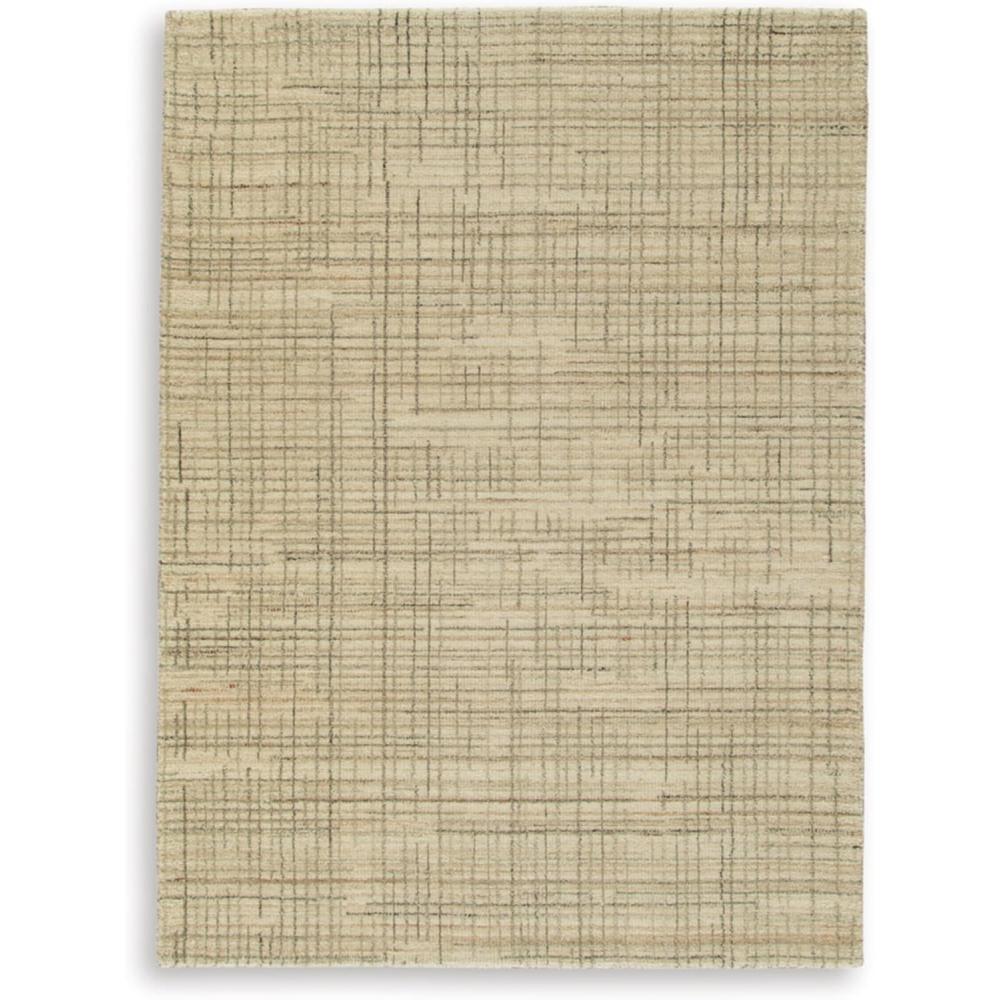 imageSignature Design by Ashley Janston Casual Indoor Plaid Wool Blend Handmade 8 x 10 Large Rug Gray ampamp Light Brown51 x 7 Rectangular