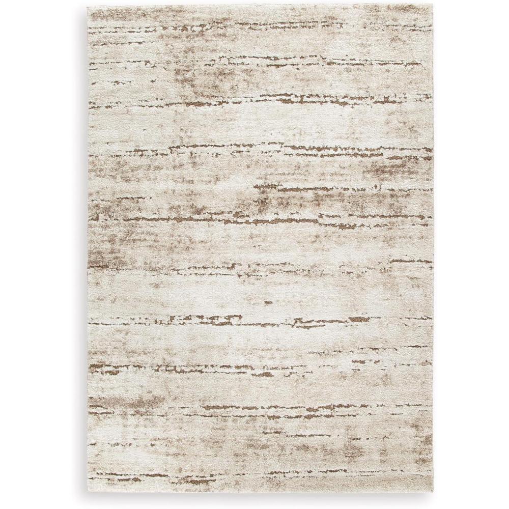 imageSignature Design by Ashley Kasney Casual Indoor Abstract 8 x 10 Rug Beige ampamp Light Brown54 x 72 Rectangular