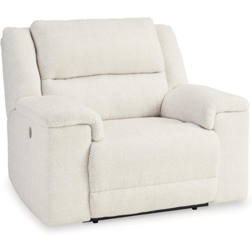 imageSignature Design by Ashley Keensburg Coastal Oversized Power Recliner with USB Ports White