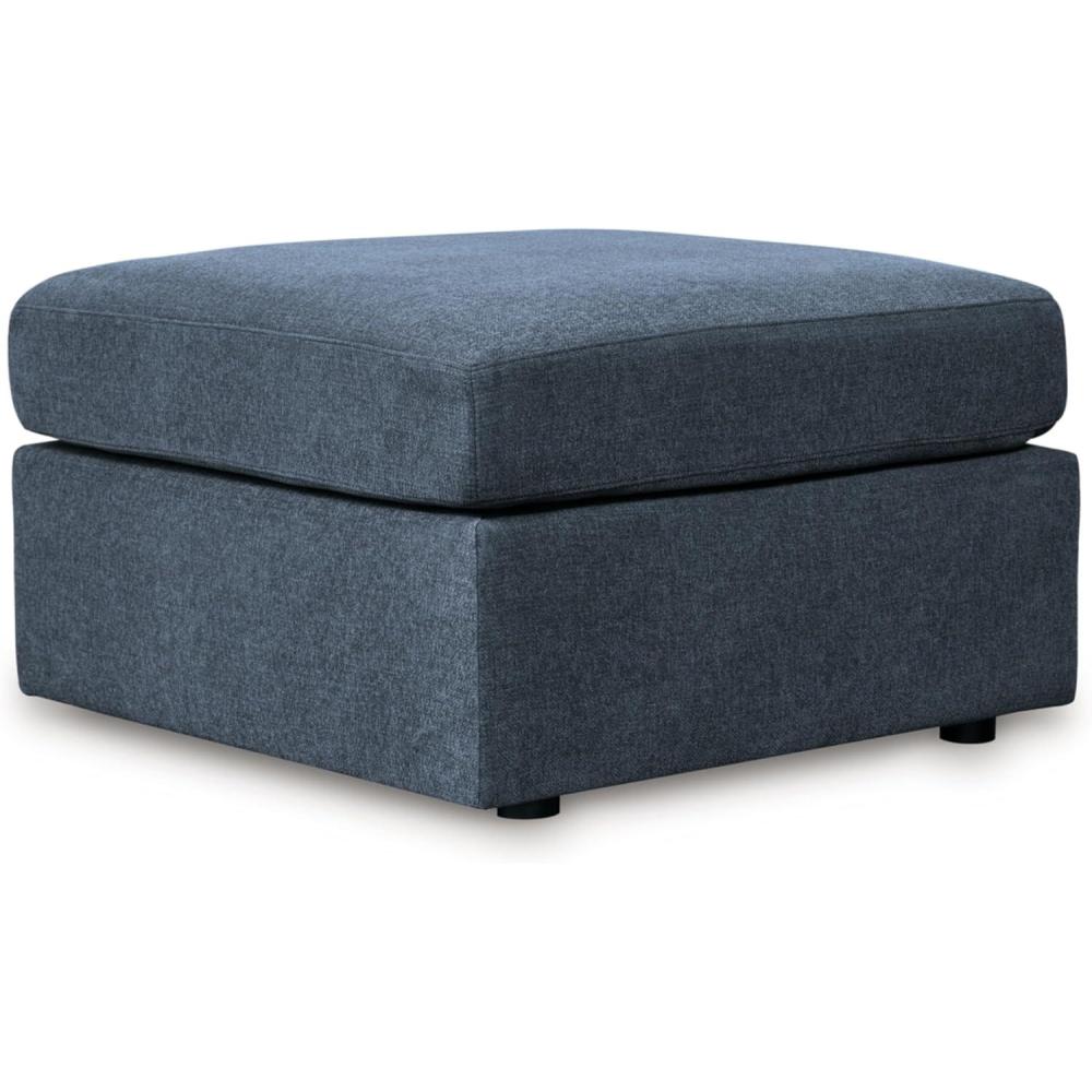 imageSignature Design by Ashley Modmax Contemporary Stain Resistant Square Oversized Accent Ottoman with NonSkid Legs BlueBlue