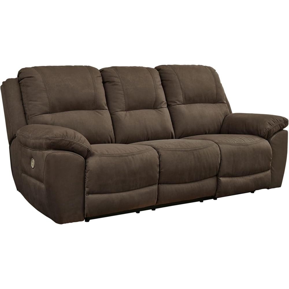 imageSignature Design by Ashley NextGen Gaucho Classic Faux Leather Reclining Sofa Dark BrownDark Brown
