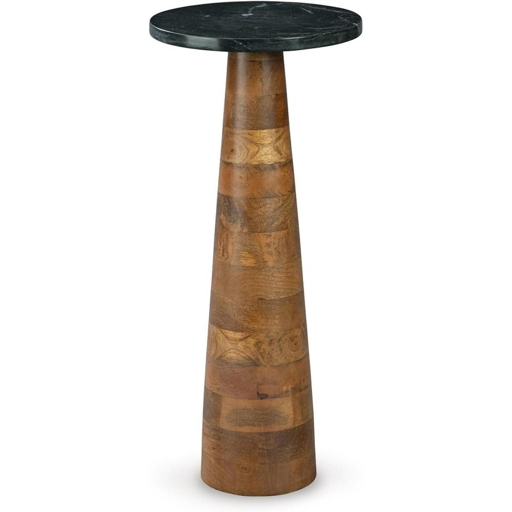 imageSignature Design by Ashley Quinndon Contemporary Accent Table with Marble Top Black ampamp Light Brown
