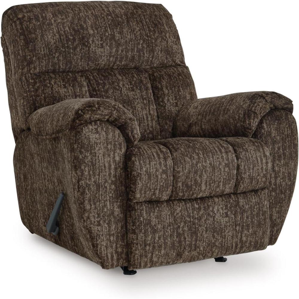 imageSignature Design by Ashley Rampant Casual Manual Rocker Recliner with PillowTop Arms GrayChocolate