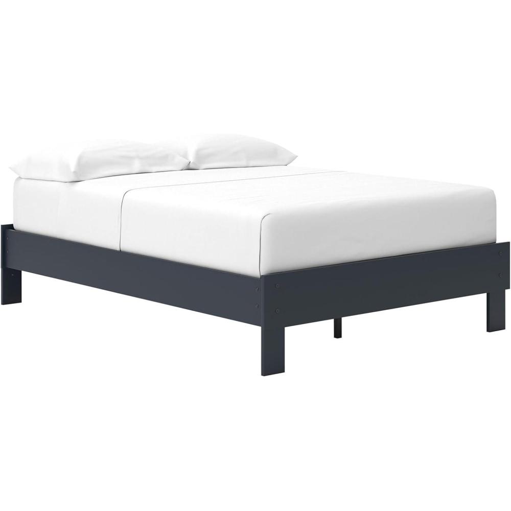 imageSignature Design by Ashley Socalle Casual Farmhouse Platform Bed Frame Twin Natural BeigeBlue