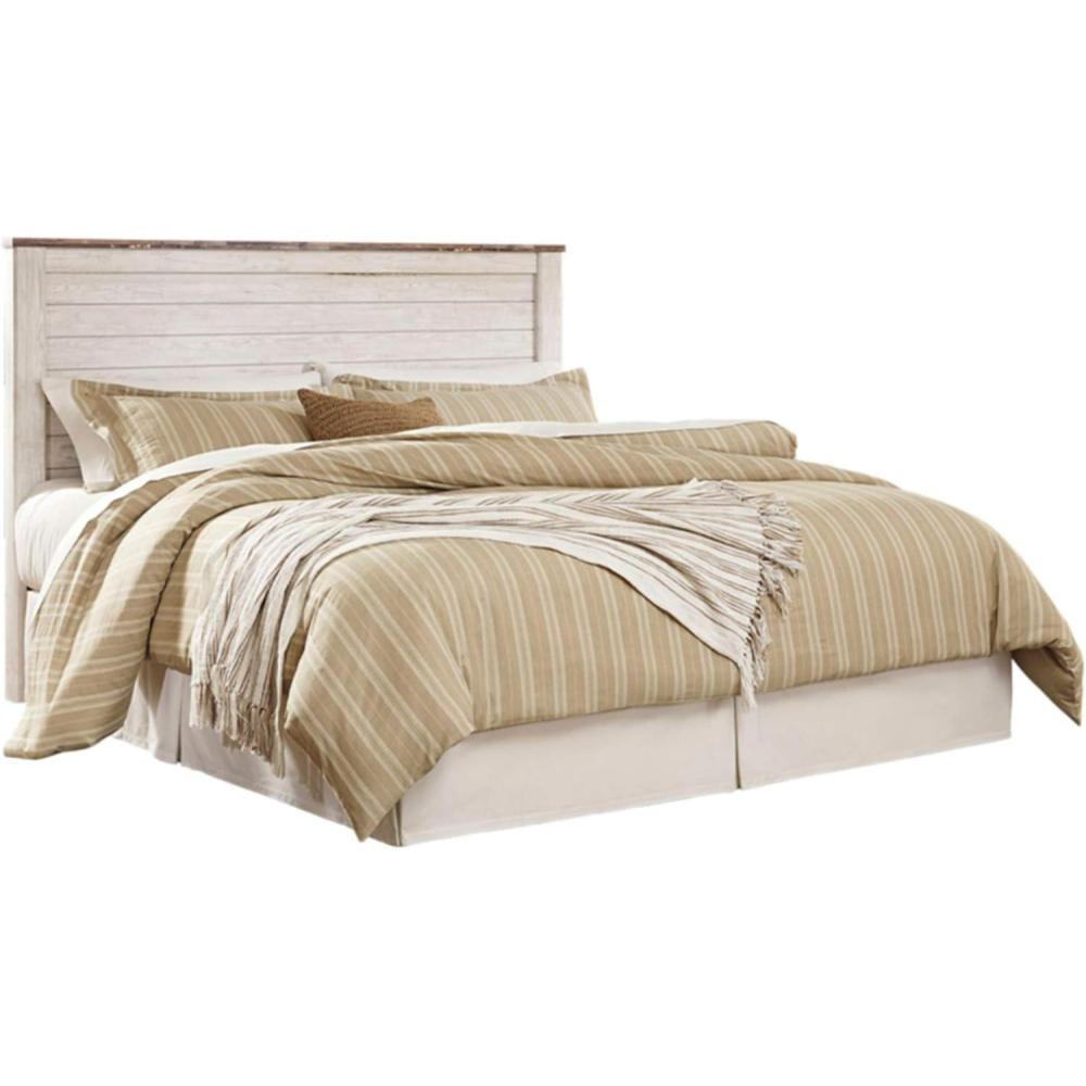 imageSignature Design by Ashley Willowton Casual California King Panel Bed with Metal Slats Foundation or Box Spring Needed WhitewashKingCal King