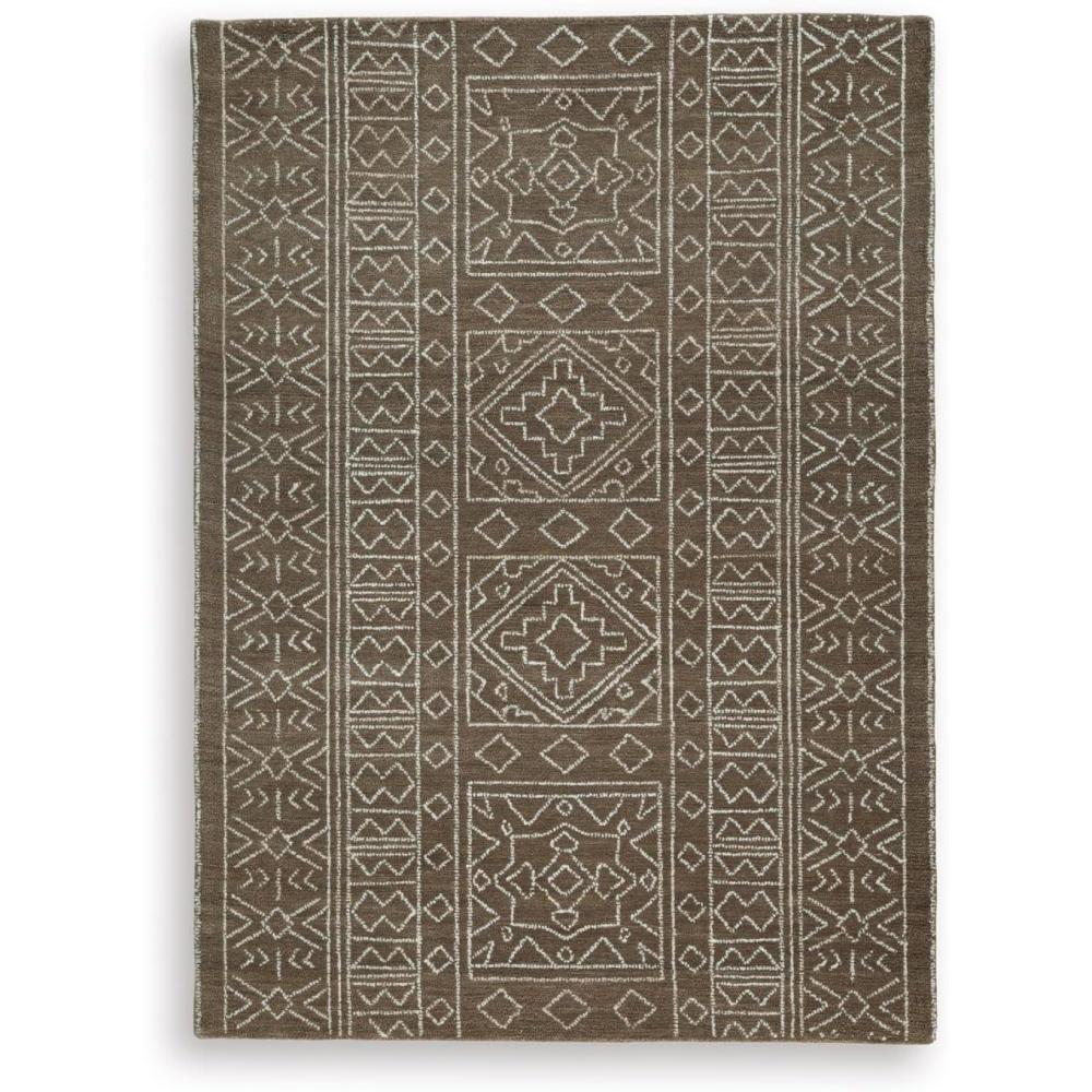 imageSignature Design by Ashley Wyscott Contemporary 8 x 10 High Pile Marble Abstract Design Rug Beige Gray ampamp BlackBrownIvory
