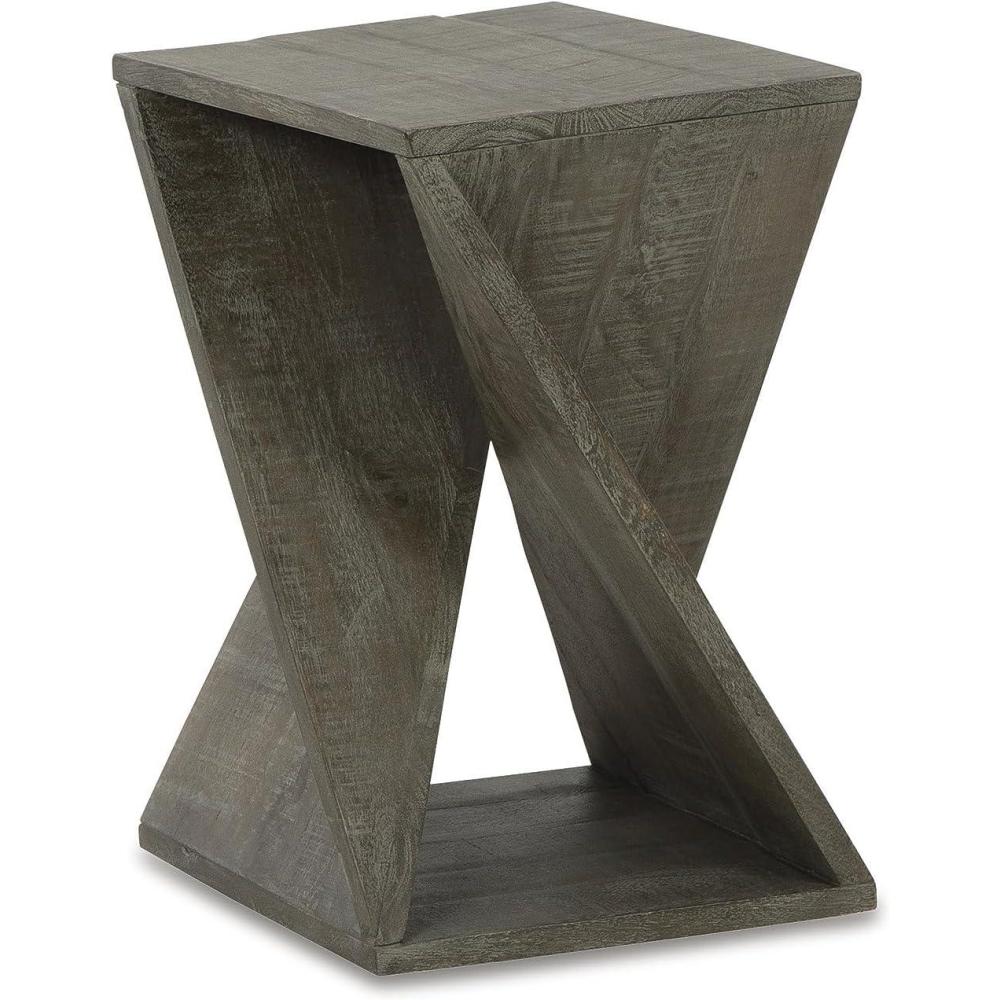 imageSignature Design by Ashley Zalemont Contemporary Architectural Designed Accent Table Distressed BrownGrayish Brown