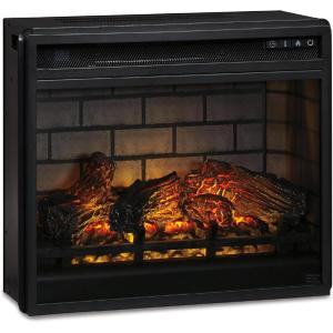 Signature Design by Ashley 24″ Electric Fireplace Insert with LED, Remote Control, 6 Temperature and 5 Brightness Settings, Black(Standard)