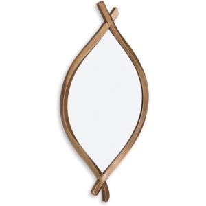 Signature Design by Ashley Bartner Contemporary Wall Mounted Metal Frame Accent Mirror, 18 x 36 Inches for Living Room, Metallic