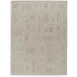 Signature Design by Ashley Brickburgh Casual Indoor Geometric Handmade 8 x 10 Large Rug, Beige & Light Brown(7’11” x 9’11” (Rectangular))