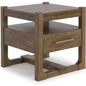 Signature Design by Ashley Cabalynn Casual End Table with 1 Drawer, Light Brown