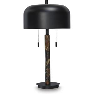 Signature Design by Ashley Carlenbury Retro Metal Table Lamp with 3-Way Switch, Dark Brown(Brown/Black)