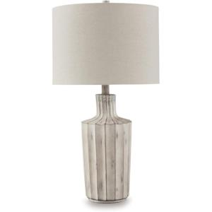 Signature Design by Ashley Carlenbury Retro Metal Table Lamp with 3-Way Switch, Dark Brown(Distressed Brown)