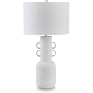 Signature Design by Ashley Carlenbury Retro Metal Table Lamp with 3-Way Switch, Dark Brown(Distressed White)