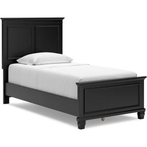 Signature Design by Ashley Danabrin Traditional Queen Panel Bed with Tapered Feet, Foundation or Box Spring Needed, Dark Brown(Black)