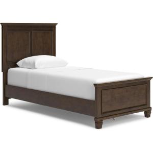 Signature Design by Ashley Danabrin Traditional Queen Panel Bed with Tapered Feet, Foundation or Box Spring Needed, Dark Brown(Brown)