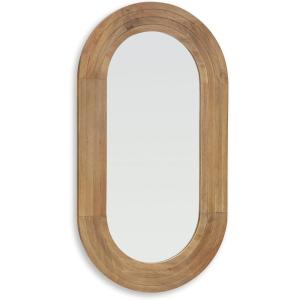 Signature Design by Ashley Daverly Country Rustic Oblong Wood Accent Mirror, Light Brown