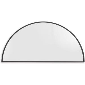 Signature Design by Ashley Denlow Contemporary Semicircular Wall Mounted Metal Frame Accent Mirror, 50 x 25 Inches for Living Room, Black