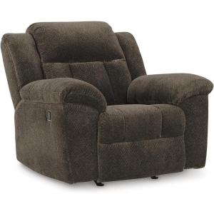 Signature Design by Ashley Frohn Urban Manual Rocker Recliner with Pillow-Top Arms, Gray(Dark Brown)