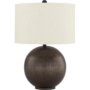 Signature Design by Ashley Hambell Industrial Metal Table Lamp with 3-Way Switch, Black & Metallic