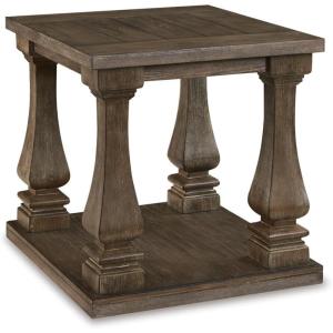 Signature Design by Ashley Johnelle Modern Country Rectangular End Table, Weathered Brown(Brown)