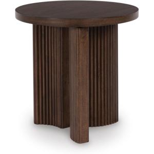 Signature Design by Ashley Korestone Contemporary End Table with Curved Legs, Dark Brown
