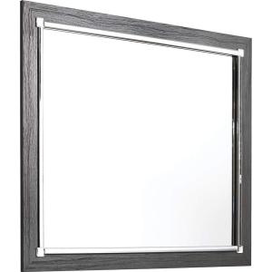 Signature Design by Ashley Lodanna Bedroom Mirror in Gray, Wall Mount, 41.34″ W x 35.35″ H x 0.98″ D