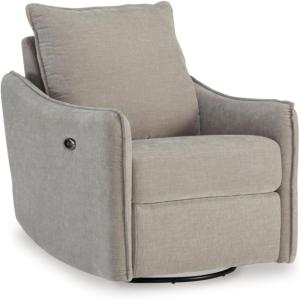 Signature Design by Ashley McBurg Contemporary Swivel Power Recliner with USB Ports, Light Gray(Light Gray)