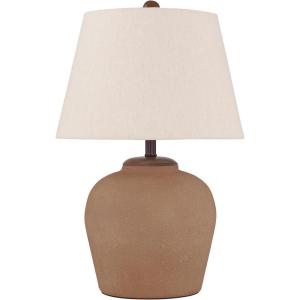 Signature Design by Ashley Scantor Industrial Textured Metal Table Lamp with 3-Way Switch, Light Brown