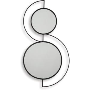 Signature Design by Ashley Shayham Modern Wall Mounted Accent Mirror with Metal Frame, Black