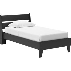 Signature Design by Ashley Socalle Casual Farmhouse Platform Bed Frame, Twin, Natural Beige(Black)