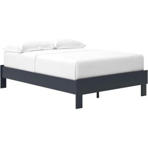 Signature Design by Ashley Socalle Casual Farmhouse Platform Bed Frame, Twin, Natural Beige(Blue)