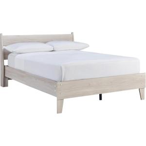 Signature Design by Ashley Socalle Casual Farmhouse Platform Bed Frame, Twin, Natural Beige(Natural Beige)