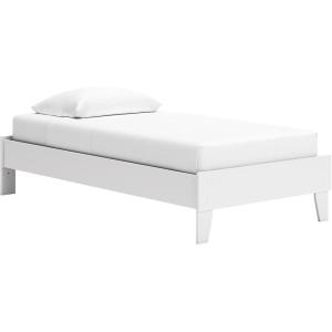 Signature Design by Ashley Socalle Casual Farmhouse Platform Bed Frame, Twin, Natural Beige(Old White)
