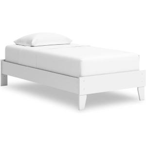 Signature Design by Ashley Socalle Casual Farmhouse Platform Bed Frame, Twin, Natural Beige(Pure White)