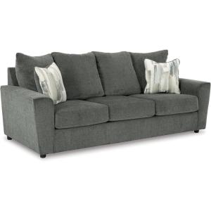 Signature Design by Ashley Stairatt Casual Sofa with Flared Arms, Gray(Dark Gray)