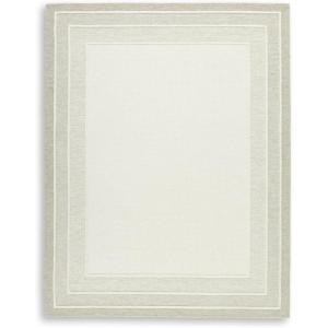 Signature Design by Ashley Teelgan Casual Indoor Hand-Tufted Geometric Wool 10 x 14 Rug, Light Brown & White(7’9″ x 9’9″ (Rectangular))